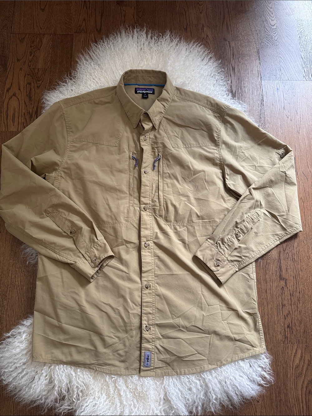 Patagonia Men’s Casual Button-Down Shirt — Khaki/Tan